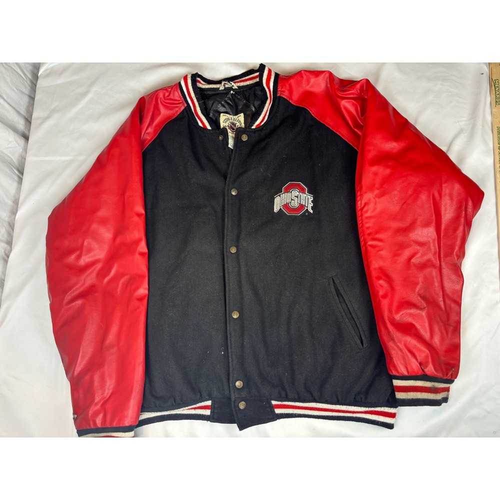 Steve & Barrys Ohio State Buckeyes Varsity Jacket XXXL Red Black Faux Leather